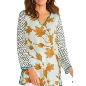 Soft Surroundings Tunic Petite Medium Gold Teal